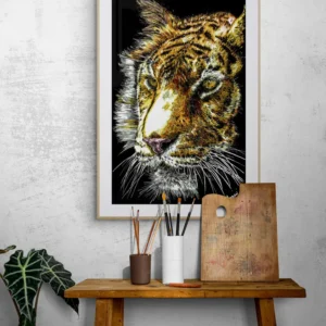 Tiger Art Print Hand Drawn Tiger Canvas