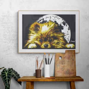 Pomeranian Wall Art Original Hand Drawn